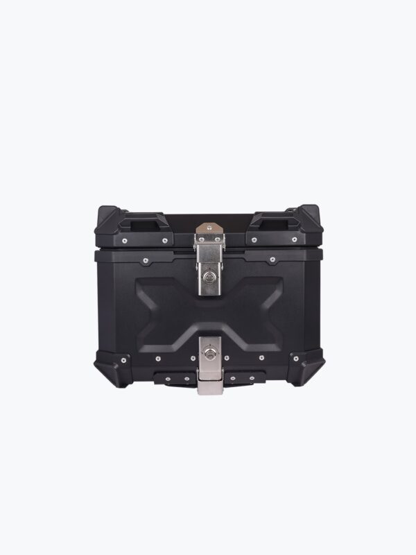 top-box-45l-x-aluminium-black-with-backrest-pad Aluminium Top Box 45L Black with Backrest