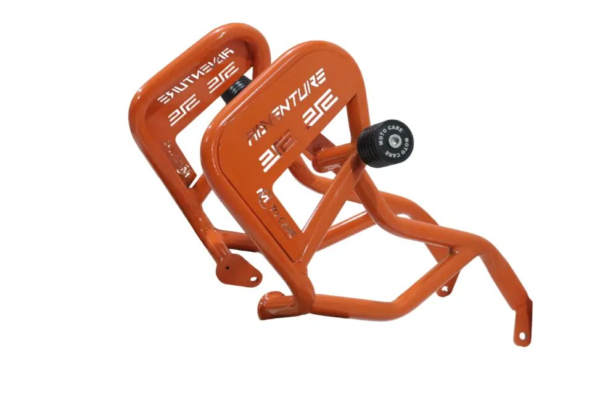 type-2-orange-crash-guard-with-dual-sliders-for-2025-ktm-adventure-250-390 Type 2 Crash Guard for KTM Adventure 250 390