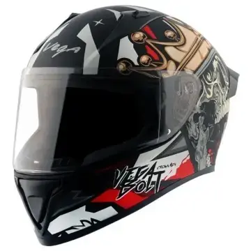 Vega Helmet Crown Dull Black Red