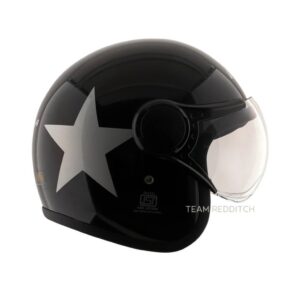 vega-jet-dx-star-w-visor-black-silver Vega Jet DX Star Helmet Black Silver